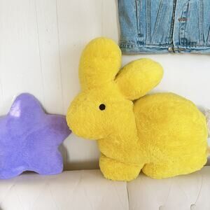 Dan Dee Jumbo Peeps Pink Bunny Plush 26" Giant Stuffed Pillow Y2K Kidcore Decor